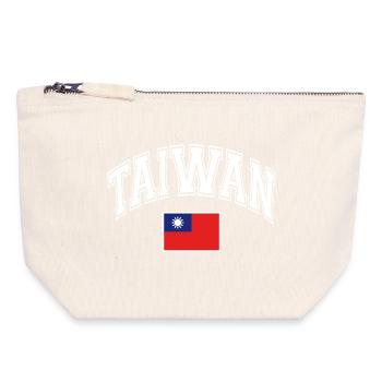 Drapeau de Taïwan - Pochette zippée en toile 18 x 19 cm - blanc naturel - Devant