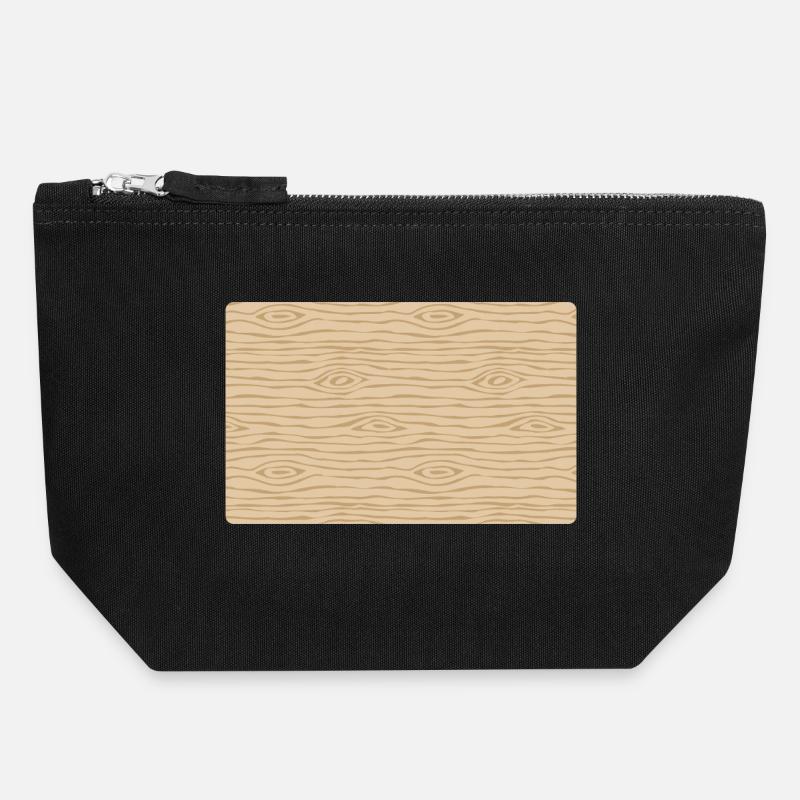 Wooden Cutting Board Design - Canvas Zip Pouch 18 x 19 cm - black