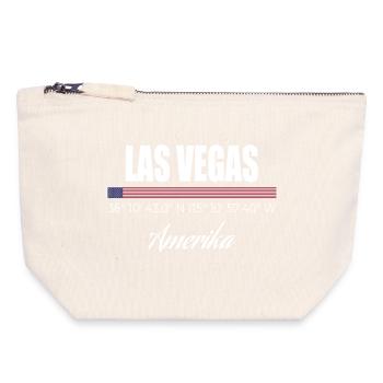 Las Vegas - Canvas Reißverschluss-Täschchen (18 x 19 cm) - Naturweiß - Vorne