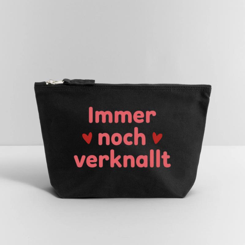 Immer noch verknallt – Liebe Statement Spruch Canvas Reißverschluss-Täschchen (18 x 19 cm)