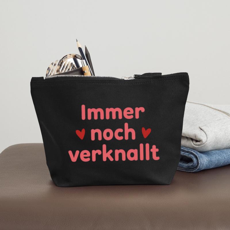 Immer noch verknallt – Liebe Statement Spruch Canvas Reißverschluss-Täschchen (18 x 19 cm)