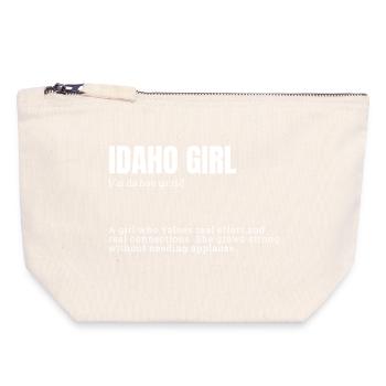 Idaho Girl Stärke-Statement - Canvas Reißverschluss-Täschchen (18 x 19 cm) - Naturweiß - Vorne