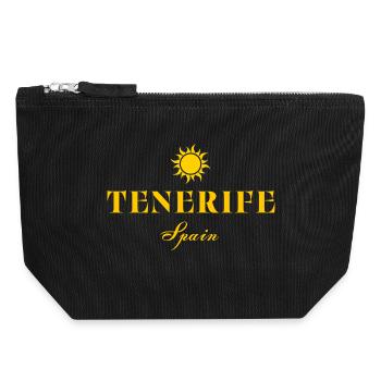 Tenerife Sunburst Typography - Canvas Zip Pouch 18 x 19 cm - black - Front