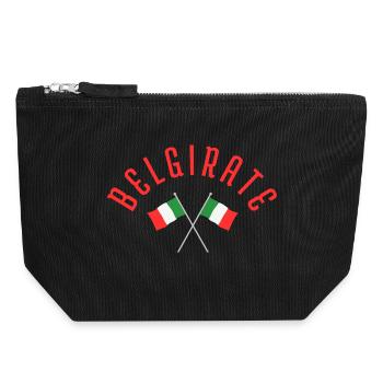 Emblem der belgiratischen gekreuzten italienischen Flaggen - Canvas Reißverschluss-Täschchen (18 x 19 cm) - Schwarz - Vorne