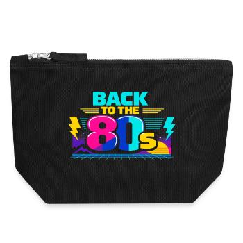 Back to the 80s Neon - Canvas Zip Pouch 18 x 19 cm - black - Front