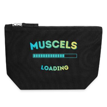 Muscle Loading Bar Graph - Canvas Zip Pouch 18 x 19 cm - black - Front