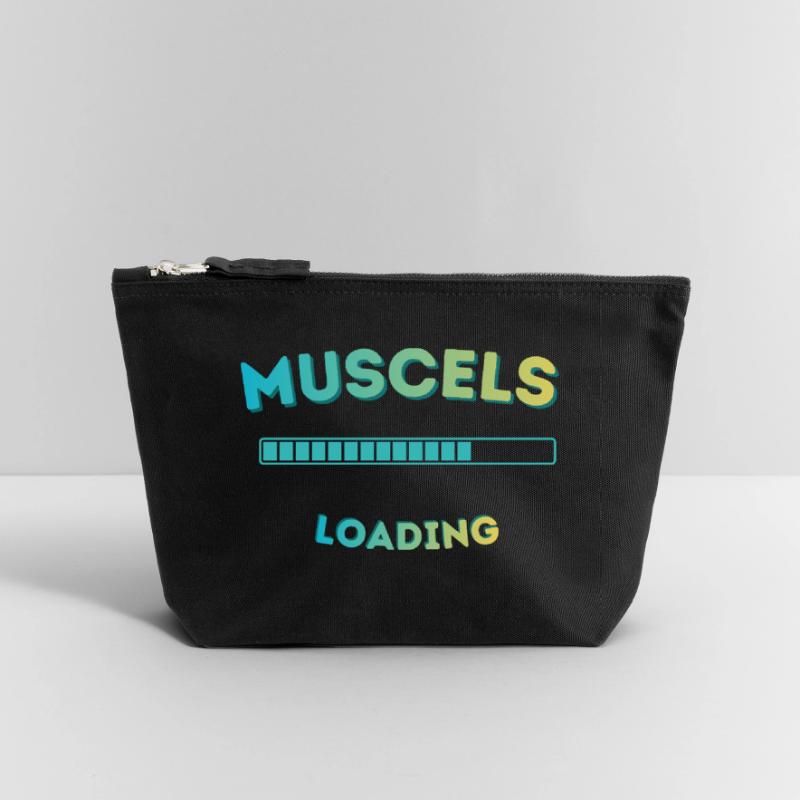 Muscle Loading Bar Graph Canvas Zip Pouch 18 x 19 cm
