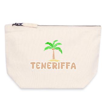 Vacances à Tenerife - Pochette zippée en toile 18 x 19 cm - blanc naturel - Devant