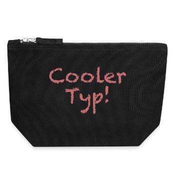 Spruch "Cooler Typ" Hellrot - Canvas Reißverschluss-Täschchen (18 x 19 cm) - Schwarz - Vorne