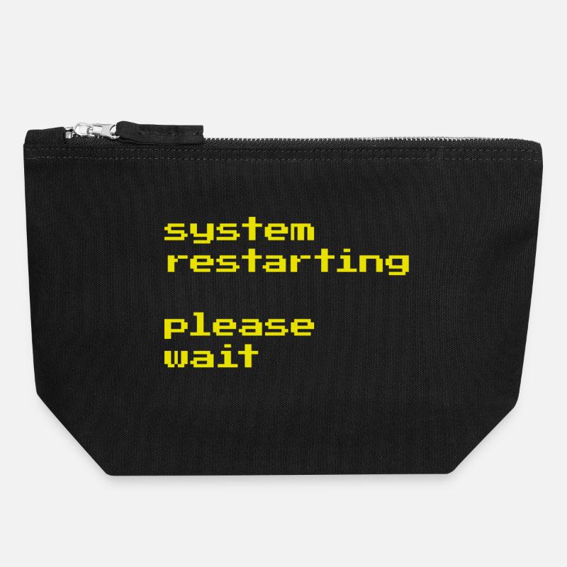 Redémarrage du système - Pochette zippée en toile 18 x 19 cm - noir
