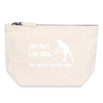 Tennis - You Only Live Once, But You Get to Serve - Canvas Zip Pouch 18 x 19 cm - nature - Front