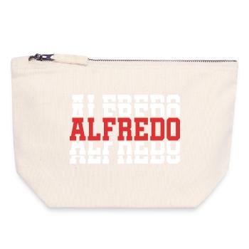Alfredo t-shirt stacked text gift idea - Canvas Zip Pouch 18 x 19 cm - nature - Front