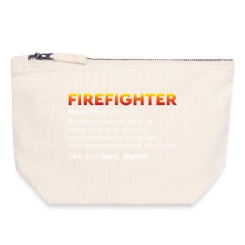 Pompiers - Pochette zippée en toile 18 x 19 cm - blanc naturel - Devant