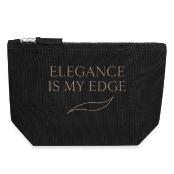 Style de vie féminin élégant, doux - Pochette zippée en toile 18 x 19 cm - noir - Devant