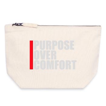 Purpose Over Comfort Motivation Mindset Growth - Canvas Zip Pouch 18 x 19 cm - nature - Front
