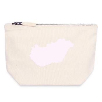 Pays hongrois - Pochette zippée en toile 18 x 19 cm - blanc naturel - Devant