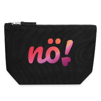 Nö Neon pink & lila verlauf mit dem Slogan Nö. - Canvas Reißverschluss-Täschchen (18 x 19 cm) - Schwarz - Vorne