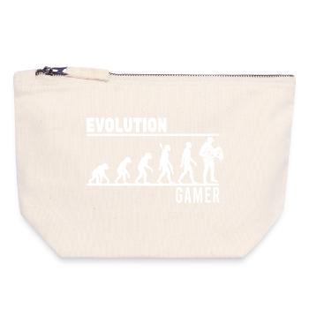 evolution gamer - Canvas Reißverschluss-Täschchen (18 x 19 cm) - Naturweiß - Vorne