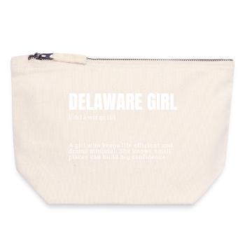 Lettrage des filles du Delaware - Pochette zippée en toile 18 x 19 cm - blanc naturel - Devant