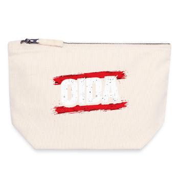 Logo du Pinceau Rouge ODA - Pochette zippée en toile 18 x 19 cm - blanc naturel - Devant
