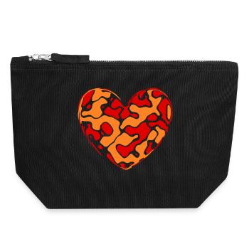 Orange Heart Gift Fête des mères Mère - Pochette zippée en toile 18 x 19 cm - noir - Devant
