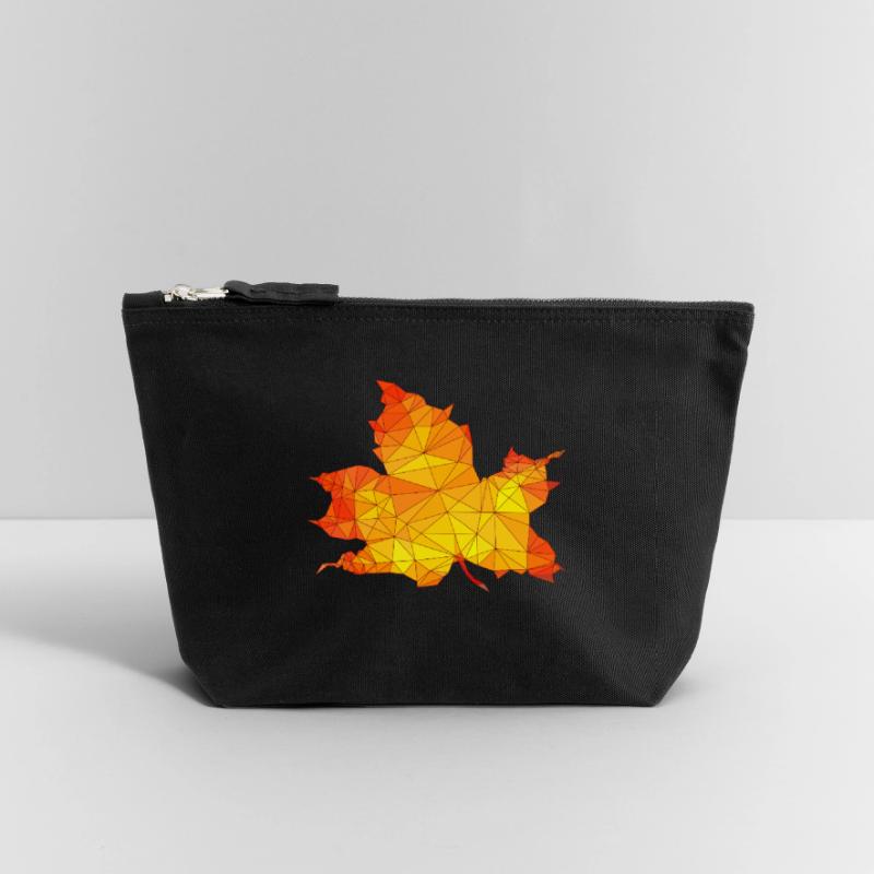 Polygonal Autumn Maple Tree Leaf Poly Art Canvas Zip Pouch 18 x 19 cm