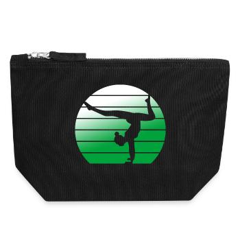 Gymnaste Gymnastique Club de gymnastique Gymnastique Gymnastique - Pochette zippée en toile 18 x 19 cm - noir - Devant