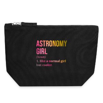 astronomie - Pochette zippée en toile 18 x 19 cm - noir - Devant