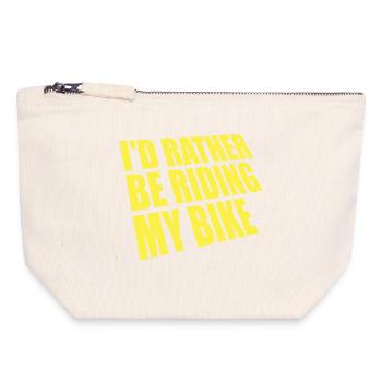 Cycling I'd Rather Be Riding My Bike Yellow - Canvas Zip Pouch 18 x 19 cm - nature - Front