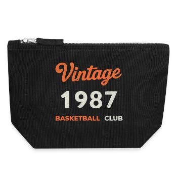 Vintage 1987 – Basketball Club Retro Birth Year - Canvas Zip Pouch 18 x 19 cm - black - Front