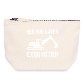 See You Later Excavator Excavator construction site vehicles - Canvas Zip Pouch 18 x 19 cm - nature - Front