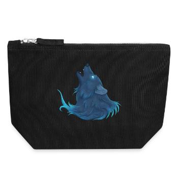 Howling Blue Wolf - Guide Loup Bleu - Canvas Zip Pouch 18 x 19 cm - black - Front
