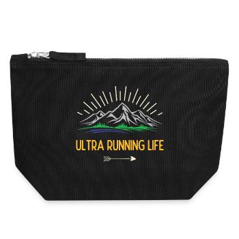Durée de vie ultra running - Pochette zippée en toile 18 x 19 cm - noir - Devant