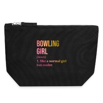 bowling - Pochette zippée en toile 18 x 19 cm - noir - Devant