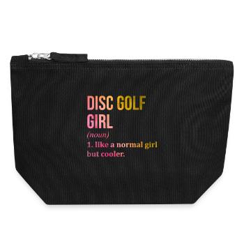 Disc golf - Pochette zippée en toile 18 x 19 cm - noir - Devant