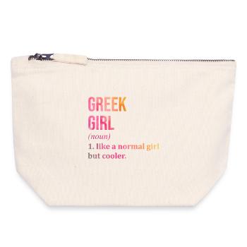 Grèce - Pochette zippée en toile 18 x 19 cm - blanc naturel - Devant