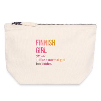 Finland - Canvas Zip Pouch 18 x 19 cm - nature - Front
