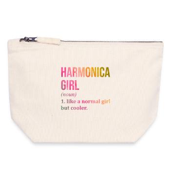 harmonica - Pochette zippée en toile 18 x 19 cm - blanc naturel - Devant