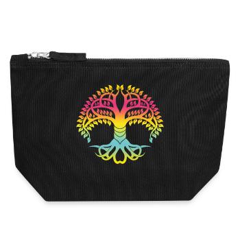 Tree of Life T-Shirt Gradient Coloring - Canvas Zip Pouch 18 x 19 cm - black - Front
