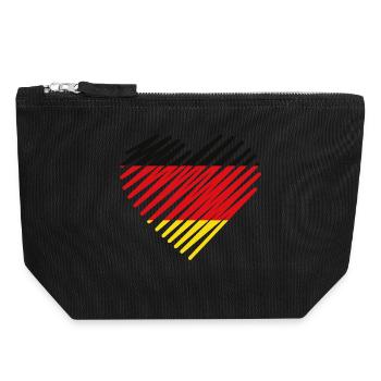 Abstrakte deutsche Flagge Herz Design - Canvas Reißverschluss-Täschchen (18 x 19 cm) - Schwarz - Vorne