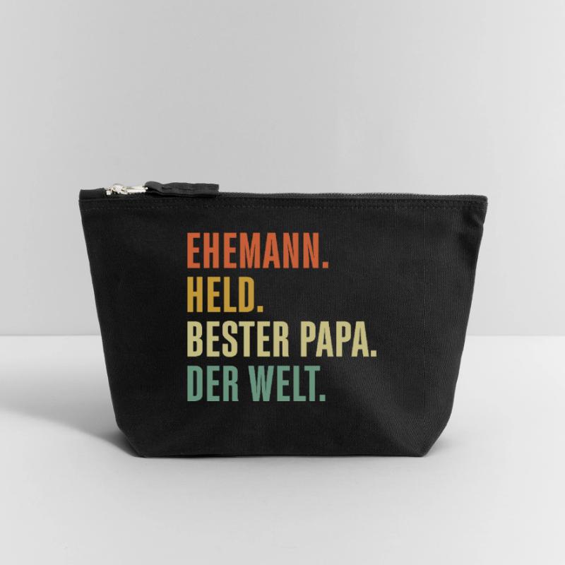 Vatertag Geschenkidee Bester Papa der Welt Ehemann Canvas Reißverschluss-Täschchen (18 x 19 cm)