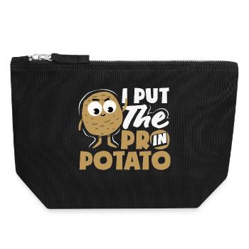 Taters Over Haters Kartoffel - Canvas Reißverschluss-Täschchen (18 x 19 cm) - Schwarz - Vorne