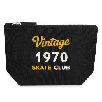 Vintage 1970 Skate Club Retro Geburtsjahr Geschenk - Canvas Reißverschluss-Täschchen (18 x 19 cm) - Schwarz - Vorne