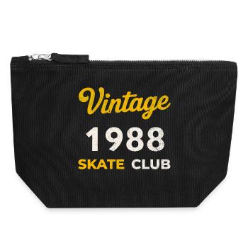 Vintage 1988 Skate Club Retro Geburtsjahr Geschenk - Canvas Reißverschluss-Täschchen (18 x 19 cm) - Schwarz - Vorne