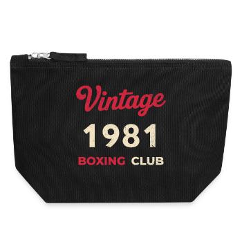 Vintage 1981 – Boxing Club Retro Birth Year - Canvas Zip Pouch 18 x 19 cm - black - Front