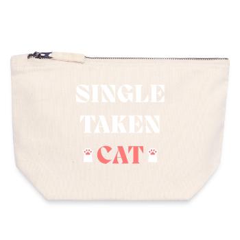 Single Taken Cat Valentines Day - Canvas Zip Pouch 18 x 19 cm - nature - Front