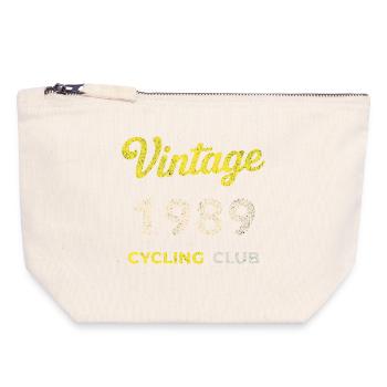 Millésime 1989 – Année de naissance rétro du Cycling Club - Pochette zippée en toile 18 x 19 cm - blanc naturel - Devant