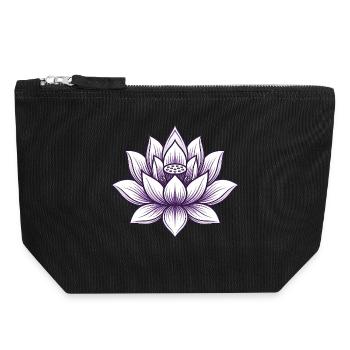 Yoga Lotus Flower - Canvas Zip Pouch 18 x 19 cm - black - Front