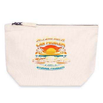 No, I don't have a car problem. Funny car mech - Canvas Zip Pouch 18 x 19 cm - nature - Front