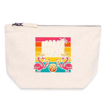 Malle Diven Beach Club Flamingo Mallorca Party  - Canvas Reißverschluss-Täschchen (18 x 19 cm) - Naturweiß - Vorne